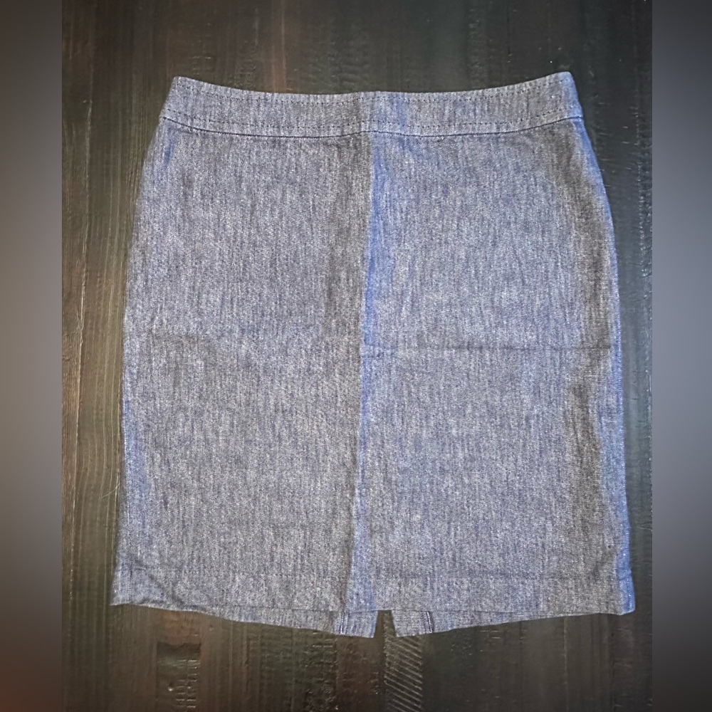Talbots Cotton and Hemp Denim Chambray Pencil Skirt Size 14 EUC